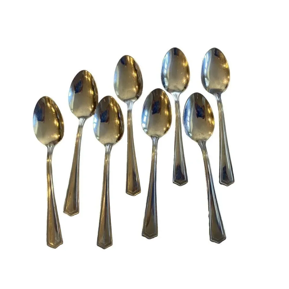 Set of 8 SILCO Stainless 6” Spoon by International Silver INS57 USA